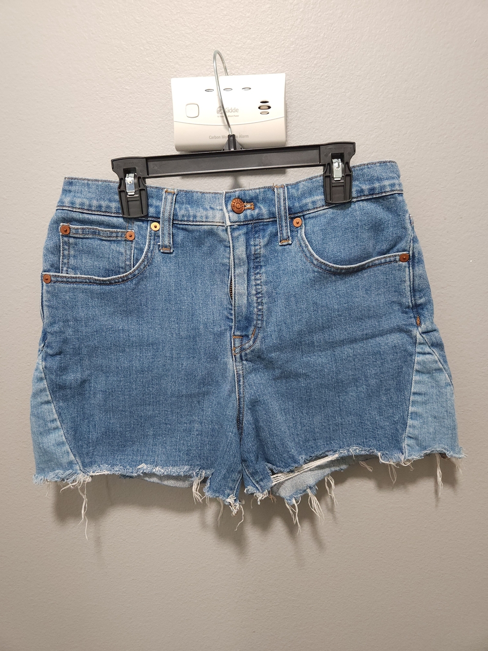Madewell Two-Tone Blue Denim Cutoff Shorts